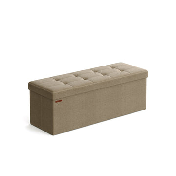 Opbergbank met kussen - poef voor hal - MDF - 38 x 110 x 38 cm