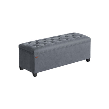 Opbergbank - poef - fluwelen bekleding - MDF - 40 x 110 x 40 cm
