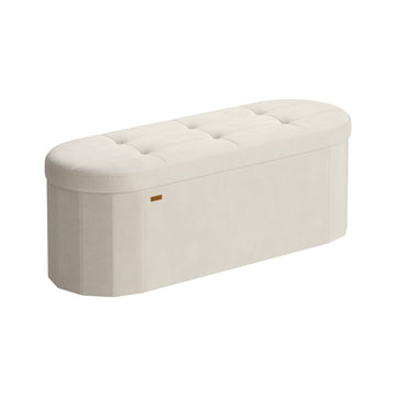 Zitbank met opbergruimte | Cremewit | 110x38x38 cm