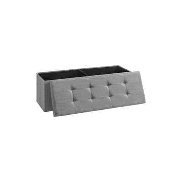 Opbergbank - Zitkist - Poef - Linnenlook - MDF - 110 x 38 x 38 cm
