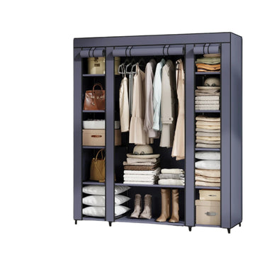 Stoffen kledingkast - opbergkast - ruimtebesparend - 45x150x175 cm - blauw