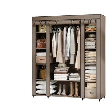 Stoffen kledingkast - opbergkast - kledingorganizer - taupe - 45x150x175 cm