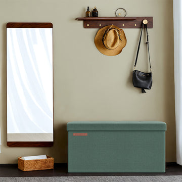 Zitbank met opbergruimte en bedbank | Groen | 76,1x38,1x38,1 cm