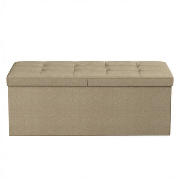 Zitbank met opbergruimte, opklapbare zitkist | Kamelbruin | 110x38x38 cm