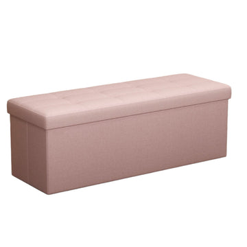 Opbergbank met zitfunctie - opbergruimte - elastisch schuim - 38 x 110 x 38 cm - roze