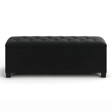 Opbergbank met zitkist en bedbank | Zwart | 110x40x40 cm