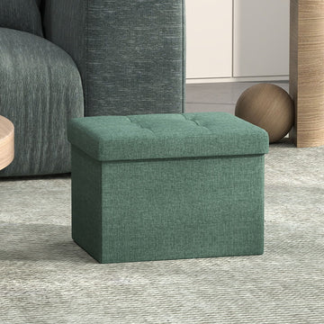 Zitkruk met opbergruimte tot 130 kg belastbaar | Groen | 41,1x31,1x31,1 cm