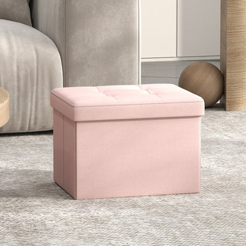 Zitkruk met opbergruimte, tot 130 kg belastbaar | Roze | 41,1x31,1x31,1 cm