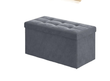 Fluwelen opbergbank - Opvouwbare zitkist - Poef - 89 l - 38 x 76 x 38 cm