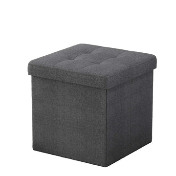 Opvouwbare opbergbank - zitkist - voetenbank - 38 x 38 x 38 cm - grijs