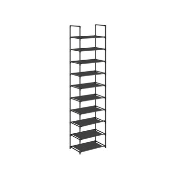Schoenenrek met 10 niveaus, zwart, 45 x 28 x 173 cm