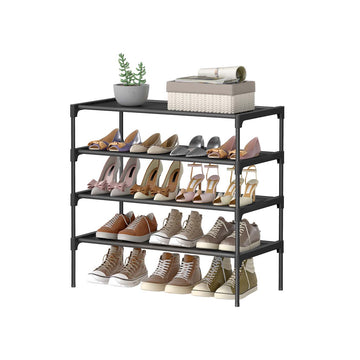 Schoenenrek met meerdere niveaus, ruimtebesparend, 29,7 x 62,3 x 70,5 cm, zwart
