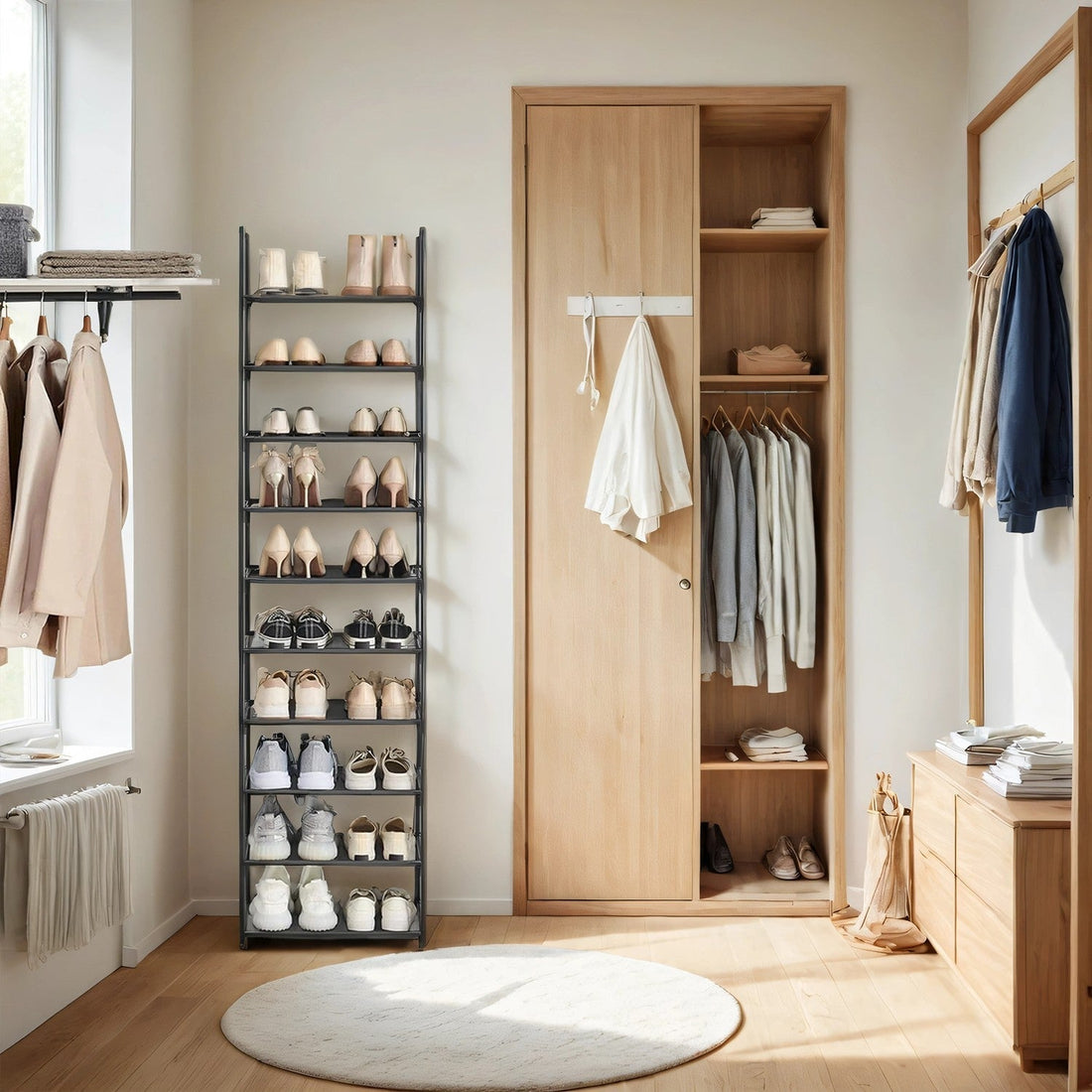 10-stöckiger Schuhschrank - Schuhaufbewahrung - Platzsparend - 45x28x173 cm