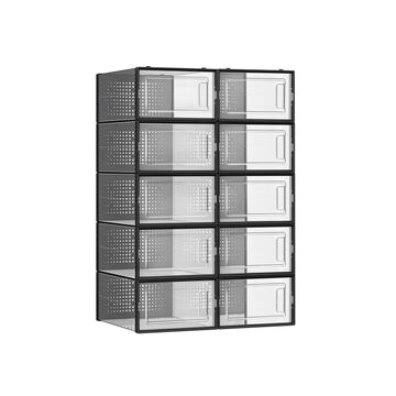 Schoenenboxset - Transparante kunststof opbergbox - 33,5 x 23,2 x 14,3 cm - 12 stuks