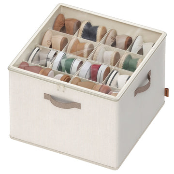 Schoenenorganizer voor 16 paar, stapelbaar | Cappuccinobeige | 43x43x32 cm