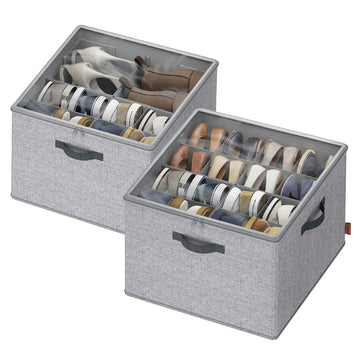 Schoenenorganizer voor 16 paar, stapelbaar | Duifgrijs | 43x43x32 cm