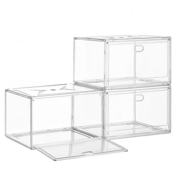 Schoenenboxen 3-delige set stapelbaar | Transparant | 27x36x21 cm