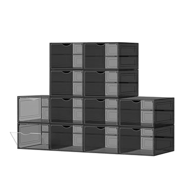 Schoenendozen van kunststof, transparant, 12 stuks | Transparant | 34,5x27x19 cm