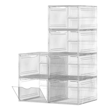 12 transparante witte schoenendozen | Wit | 34,5x27x19 cm