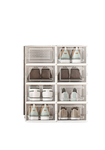 Schoenbox set van 8 - kunststof organizer - schoenopslag - 33,3 x 23 x 14 cm