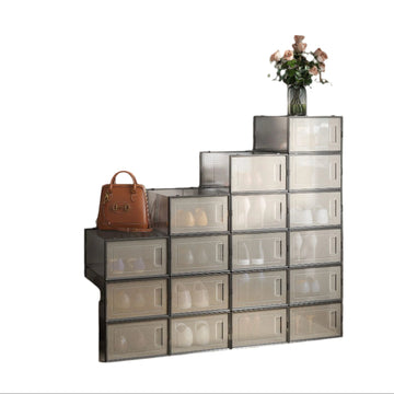 18-delige kunststof schoenorganizer - schoenendozen - stofvrije opslag - 33,3 x 23 x 14 cm