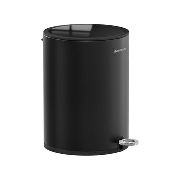 6 L cosmetica-afvalemmer met deksel en softclosefunctie | Inktzwart | 21,6x29,2x29,6 cm