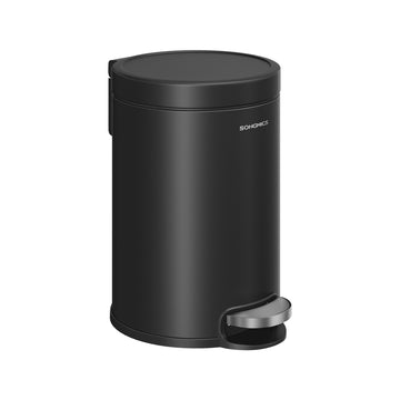 3 liter cosmetica-emmer voor badkamer met softclose deksel | Inktzwart | 17,3x22,4x25,4 cm