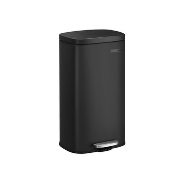 Pedaalemmer 30 L met softclose, zwart, staal/plastic, 35 x 23,8 x 63 cm