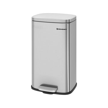 Afvalbak 30 liter - roestvrij staal - duurzaam - 35 x 23,8 x 63 cm