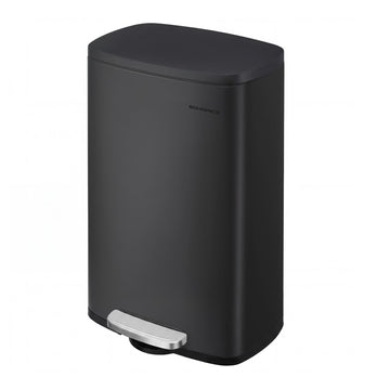 Pedaalemmer 50L met binnenemmer en softclose deksel | Zwart | 37,1x43,2x63,2 cm