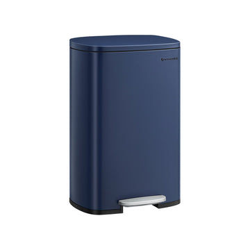 50L blauwe stalen en kunststof afvalemmer - handsfree, ruimtebesparend