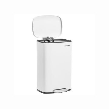 Pedaalemmer 50 liter - staal/PP - wit - 42,4 x 32 x 65 cm