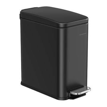 Cosmetica-afvalemmer 10 liter met deksel | Zwart | 17x38,4x35 cm
