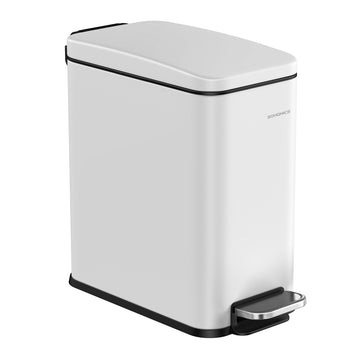 Cosmetica-afvalemmer 10 liter met deksel | Wit | 17x38,4x35 cm