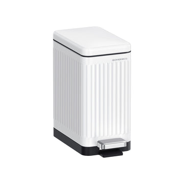 Cosmetica-afvalbak 10L staal wit – 33,5 x 16,8 x 34,5 cm