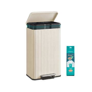 Pedaalemmer met pedaal en softclose | Crèmewit | 33,6x40,3x62,5 cm