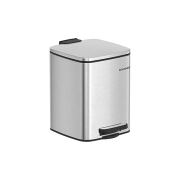Cosmetica-afvalbak zilver - staal - PP-binnenemmer - 23,9 x 19,3 x 25,5 cm