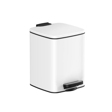 Witte cosmetica-afvalbak - make-up organizer - staal/PP/ABS - 6 l - 23,9 x 19,3 x 25,5 cm