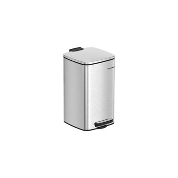 Kosmetische afvalemmer 8 liter | Metalliczilver | 19,3x23,9x33,5 cm