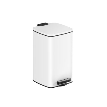 Witte cosmetica-afvalbak met pedaal – make-up organizer – 8 liter – 23,9 x 19,3 x 33,5 cm
