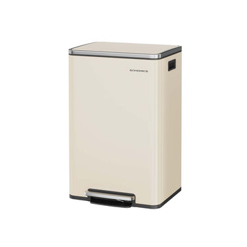 Bruine stalen afvalbak - pedaalemmer - 50 l - 41,6 x 37,2 x 64,7 cm