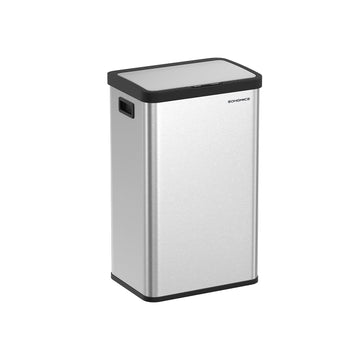 Stalen afvalbak 68 l - zilverkleurig - 41 x 29,5 x 67 cm