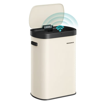 Sensorafvalbak 50 L, openen met handbeweging of aanraking | Crème | 27,1x42,5x58,7 cm