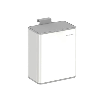 Witte stalen prullenbak 8 L – afvalbak voor keuken en badkamer – 25,8 x 15,2 x 32 cm