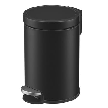 Badkamerprullenbak 3 L met softclose deksel | Zwart | 17,3x22,4x25,4 cm