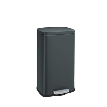 Pedaalemmer grijs - stalen afvalbak - PP-binnenemmer - 34,8 x 29,7 x 63,3 cm