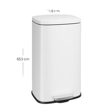 30L pedaalemmer - hygiënische afvalbak - staal - 35x23,8x63 cm