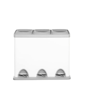 3-in-1 pedaalemmer voor keuken - afvalscheiding - hygiënisch handsfree - 46,5 x 29,5 x 65 cm