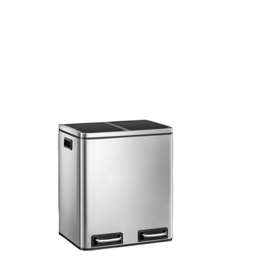 Afvalscheidingssysteem 2 x 15 liter - RVS - 41x47x36 cm