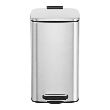8 liter pedaalemmer met binnenemmer en soft-close | Zilver | 19,3x23,9x33,3 cm